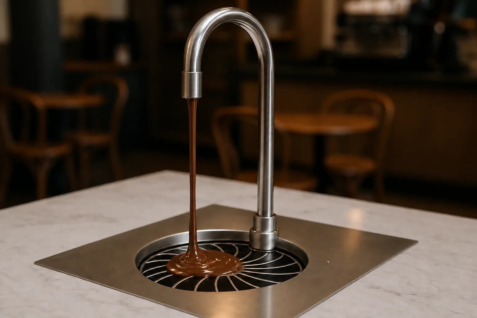 Chocolate flow animation in a Circle professional chocolate fountain
